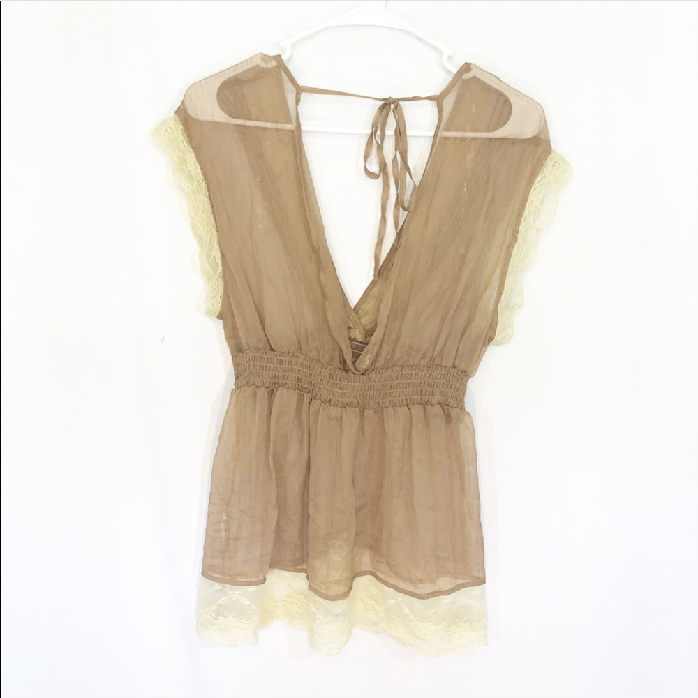 NWOT SHEER WITH LACE TOP - Picture 4 of 4